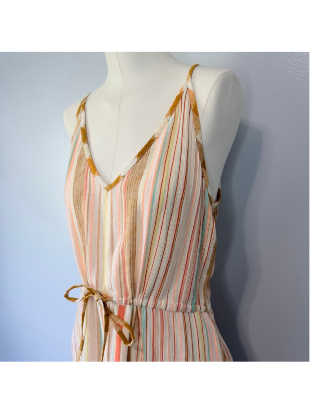 Ace & Jig Dunes Maxi Dress Striped Ray Cotton Women Large Resort Wear - Picture 6 of 14